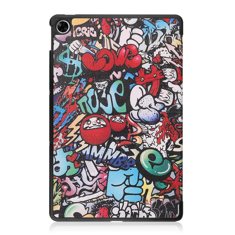 For OPPO Realme Pad 10.4 Custer Painted Horizontal Flip Tablet Leather Case with 3-Fold Holder
