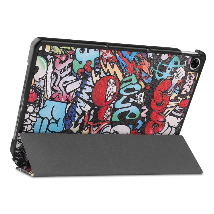 For OPPO Realme Pad 10.4 Custer Painted Horizontal Flip Tablet Leather Case with 3-Fold Holder