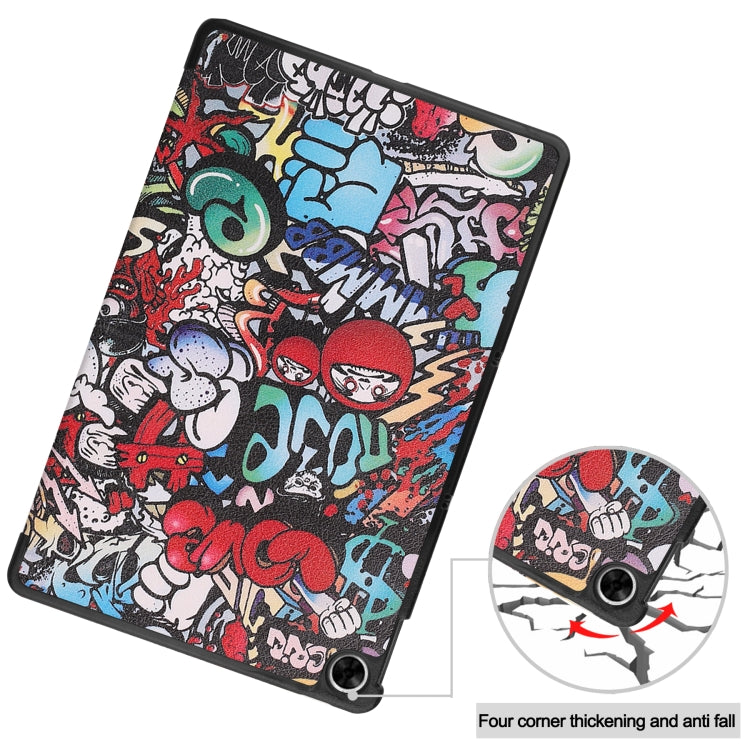 For OPPO Realme Pad 10.4 Custer Painted Horizontal Flip Tablet Leather Case with 3-Fold Holder