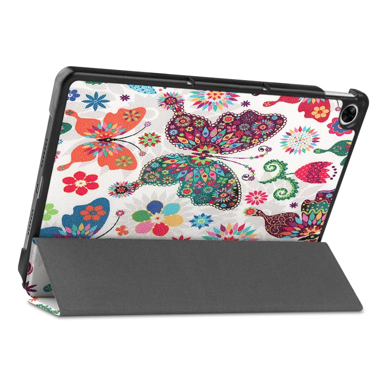 For OPPO Realme Pad 10.4 Custer Painted Horizontal Flip Tablet Leather Case with 3-Fold Holder