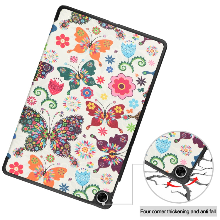 For OPPO Realme Pad 10.4 Custer Painted Horizontal Flip Tablet Leather Case with 3-Fold Holder