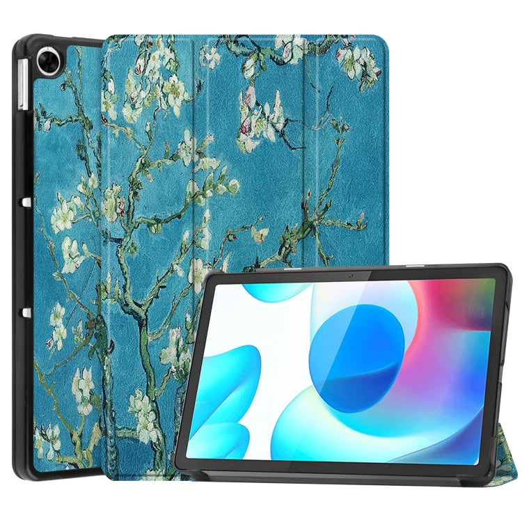 For OPPO Realme Pad 10.4 Custer Painted Horizontal Flip Tablet Leather Case with 3-Fold Holder