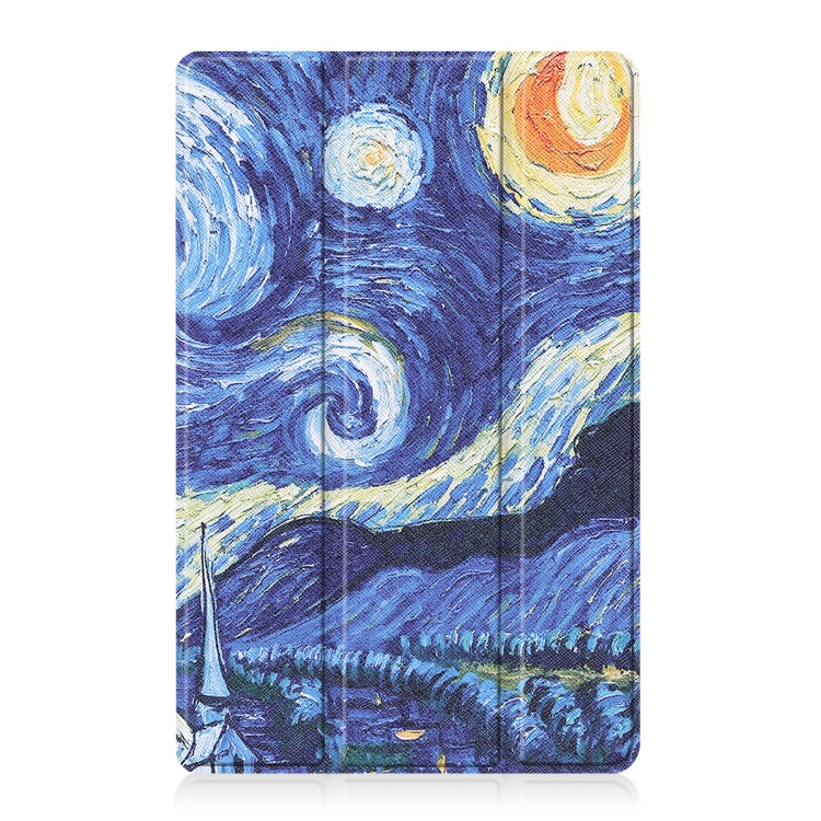 For OPPO Realme Pad 10.4 Custer Painted Horizontal Flip Tablet Leather Case with 3-Fold Holder