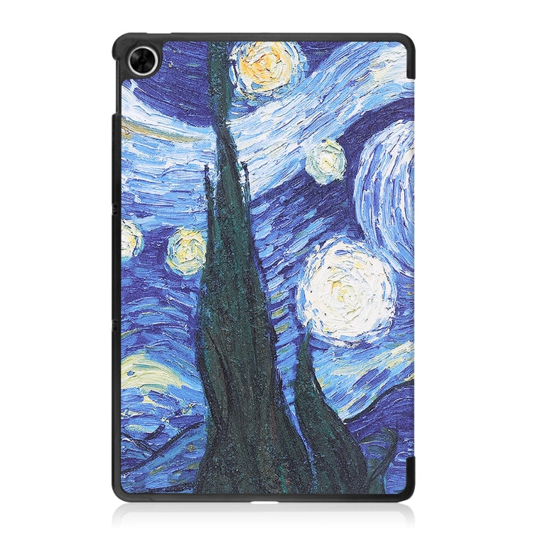 For OPPO Realme Pad 10.4 Custer Painted Horizontal Flip Tablet Leather Case with 3-Fold Holder