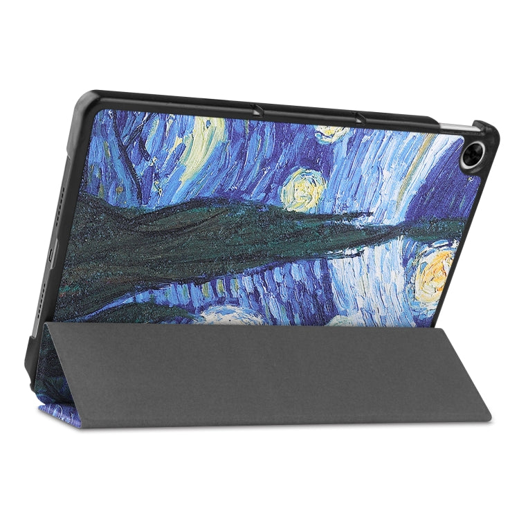 For OPPO Realme Pad 10.4 Custer Painted Horizontal Flip Tablet Leather Case with 3-Fold Holder