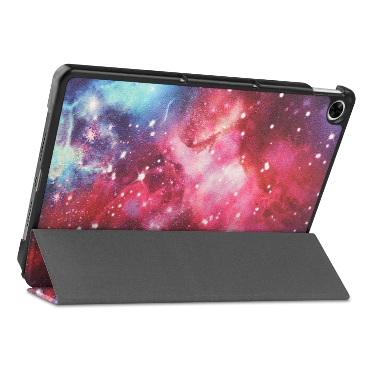 For OPPO Realme Pad 10.4 Custer Painted Horizontal Flip Tablet Leather Case with 3-Fold Holder