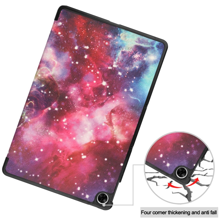 For OPPO Realme Pad 10.4 Custer Painted Horizontal Flip Tablet Leather Case with 3-Fold Holder