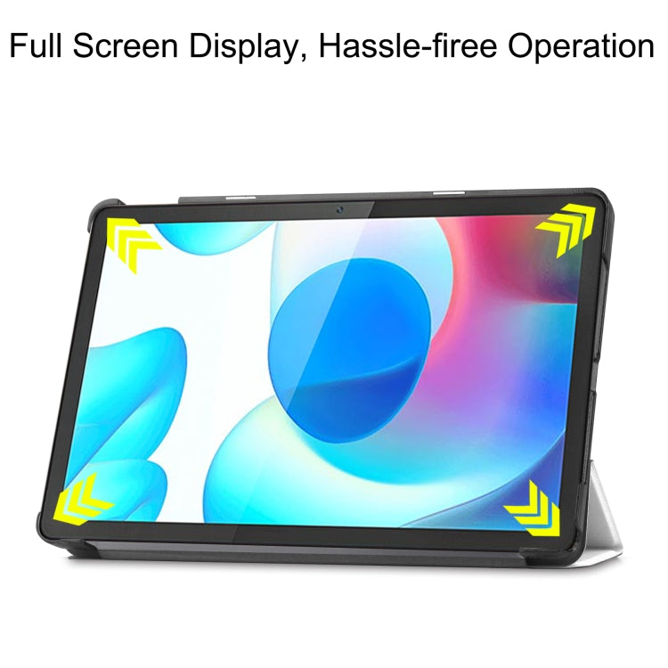 For OPPO Realme Pad 10.4 Custer Painted Horizontal Flip Tablet Leather Case with 3-Fold Holder