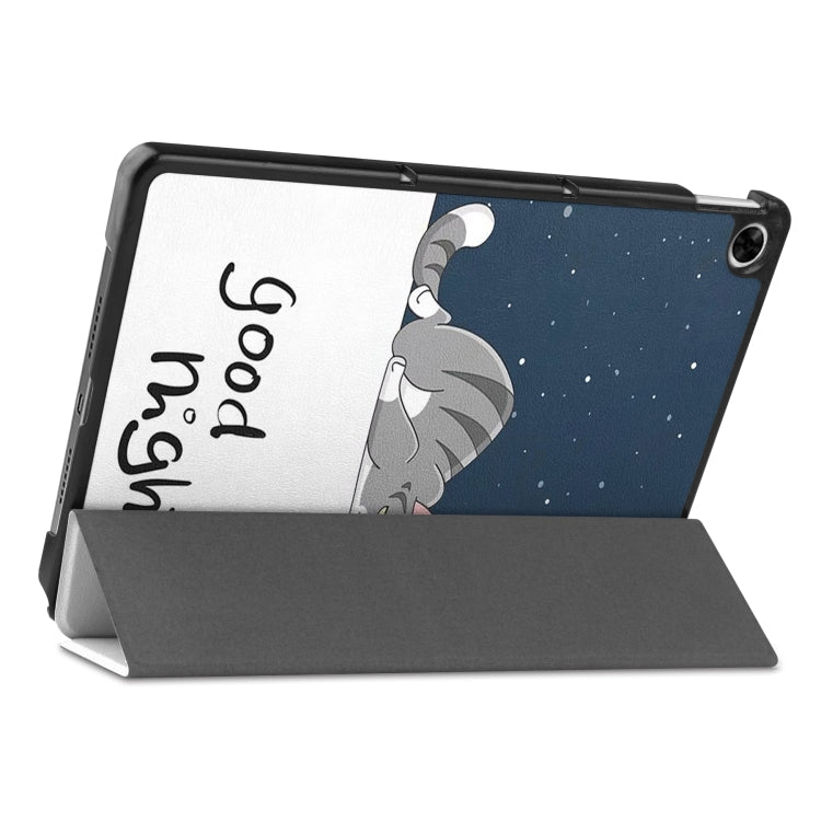 For OPPO Realme Pad 10.4 Custer Painted Horizontal Flip Tablet Leather Case with 3-Fold Holder
