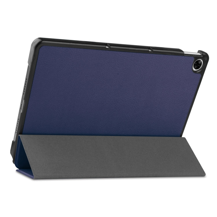For OPPO Realme Pad 10.4 Custer Solid Color Horizontal Flip Tablet Leather Case with 3-Fold Holder