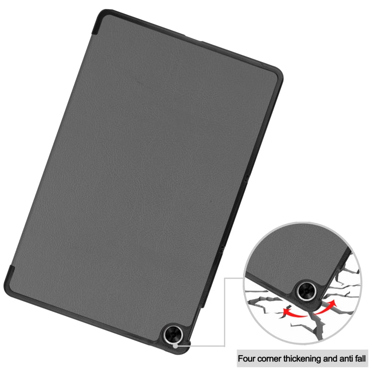 For OPPO Realme Pad 10.4 Custer Solid Color Horizontal Flip Tablet Leather Case with 3-Fold Holder