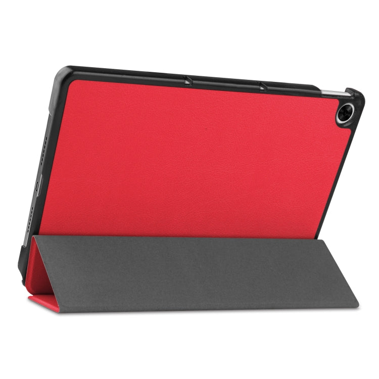 For OPPO Realme Pad 10.4 Custer Solid Color Horizontal Flip Tablet Leather Case with 3-Fold Holder