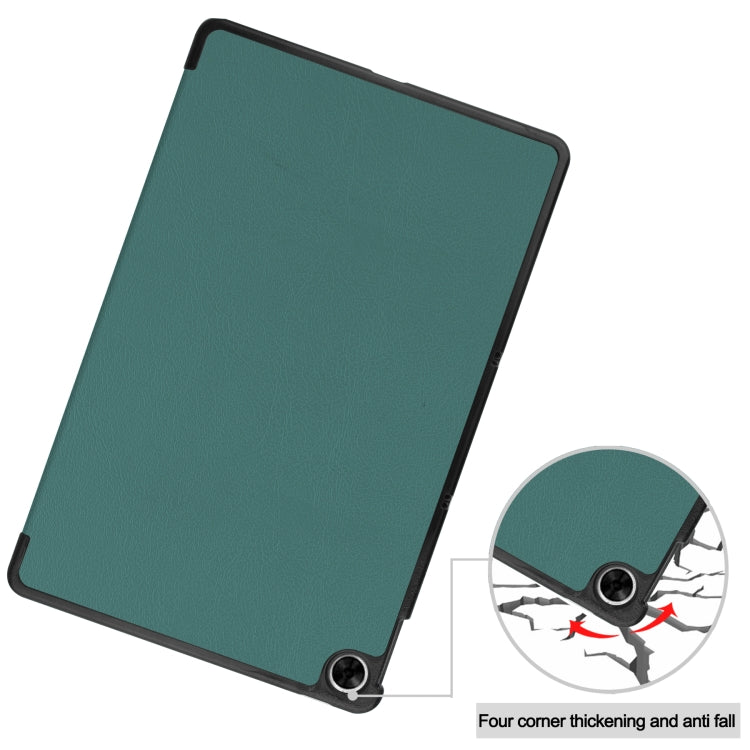 For OPPO Realme Pad 10.4 Custer Solid Color Horizontal Flip Tablet Leather Case with 3-Fold Holder
