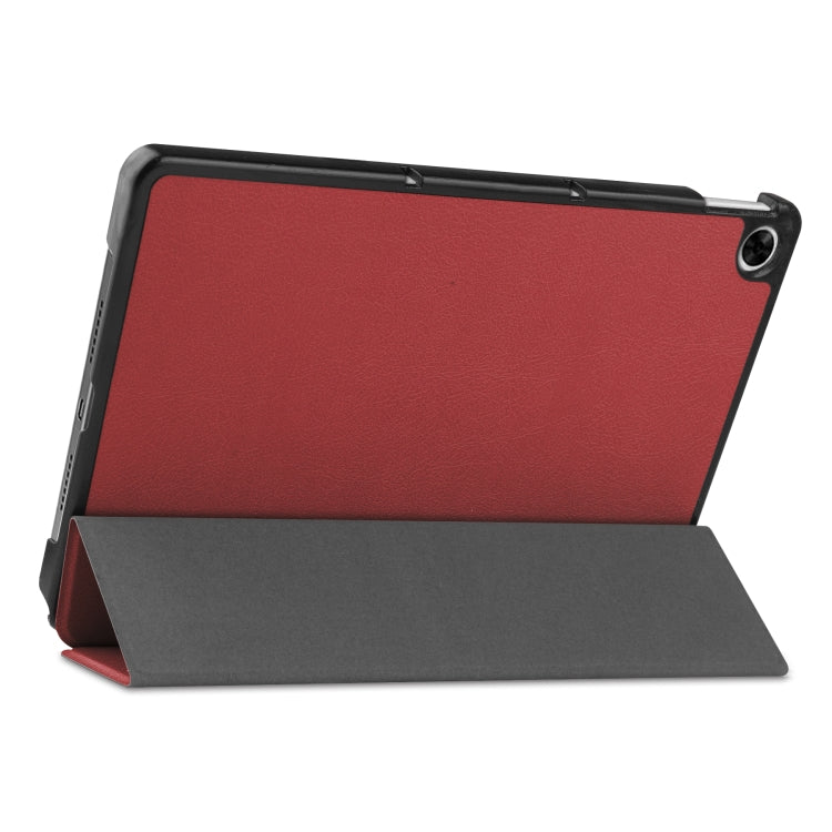 For OPPO Realme Pad 10.4 Custer Solid Color Horizontal Flip Tablet Leather Case with 3-Fold Holder