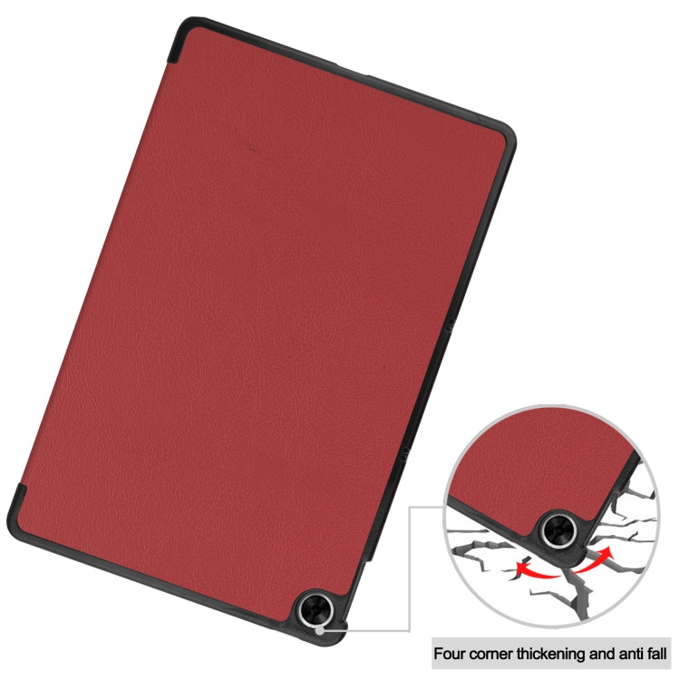 For OPPO Realme Pad 10.4 Custer Solid Color Horizontal Flip Tablet Leather Case with 3-Fold Holder