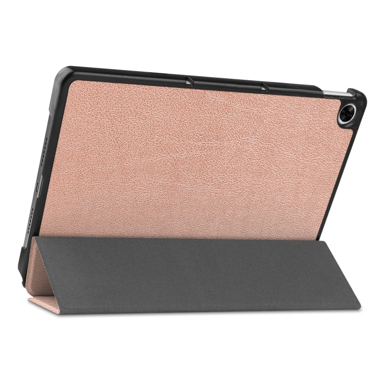 For OPPO Realme Pad 10.4 Custer Solid Color Horizontal Flip Tablet Leather Case with 3-Fold Holder