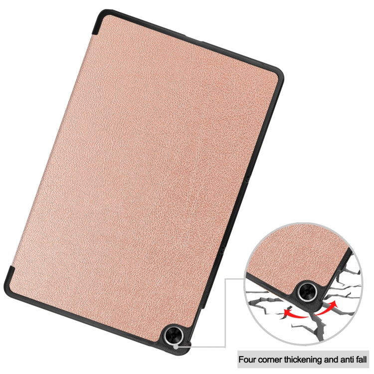 For OPPO Realme Pad 10.4 Custer Solid Color Horizontal Flip Tablet Leather Case with 3-Fold Holder