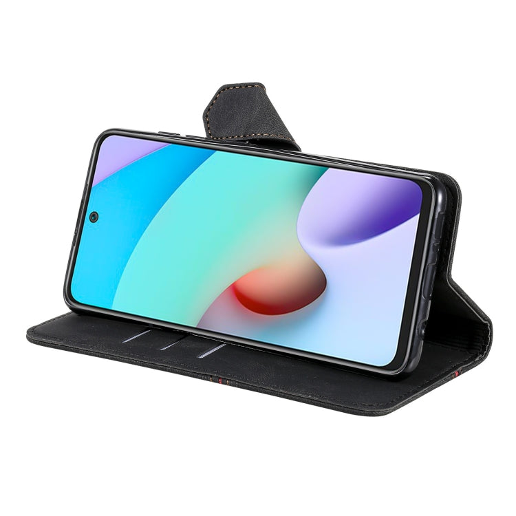 For Xiaomi Redmi Note 10 Pro Three-color Stitching Calf Texture Horizontal Flip Phone Leather Case with Holder & Card Slots & Wallet