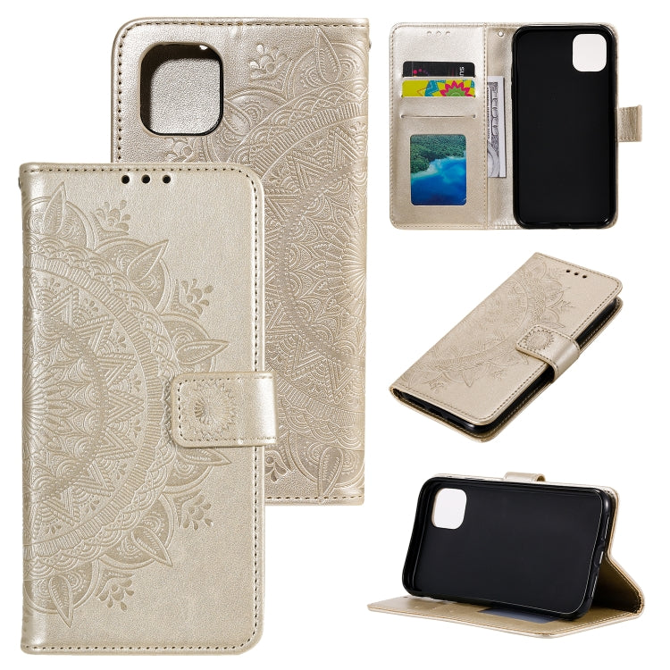 For Samsung Galaxy A03 Totem Flower Embossed Horizontal Flip Phone Leather Case with Holder & Card Slots & Wallet