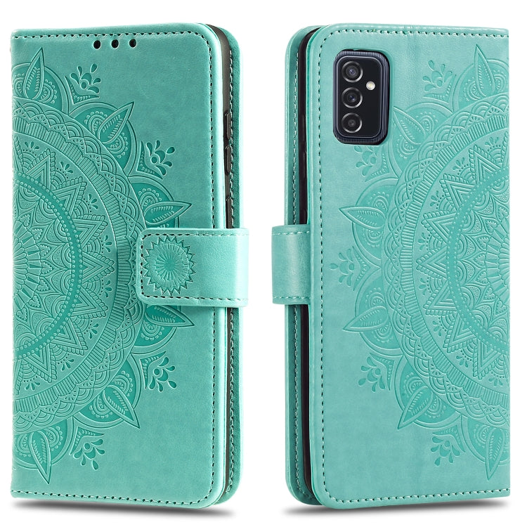 For Samsung Galaxy M52 5G Totem Flower Embossed Horizontal Flip Phone Leather Case with Holder & Card Slots & Wallet