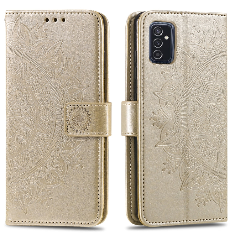 For Samsung Galaxy M52 5G Totem Flower Embossed Horizontal Flip Phone Leather Case with Holder & Card Slots & Wallet
