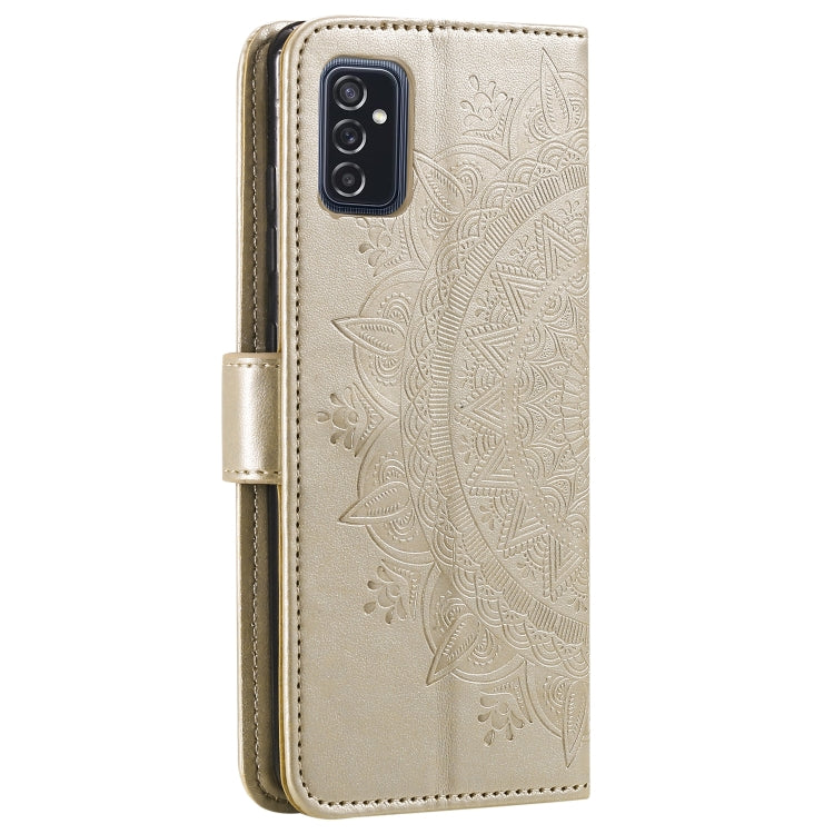 For Samsung Galaxy M52 5G Totem Flower Embossed Horizontal Flip Phone Leather Case with Holder & Card Slots & Wallet