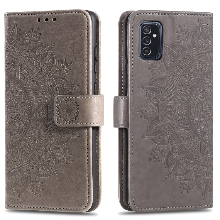 For Samsung Galaxy M52 5G Totem Flower Embossed Horizontal Flip Phone Leather Case with Holder & Card Slots & Wallet