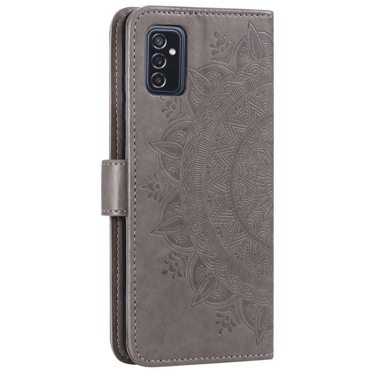 For Samsung Galaxy M52 5G Totem Flower Embossed Horizontal Flip Phone Leather Case with Holder & Card Slots & Wallet