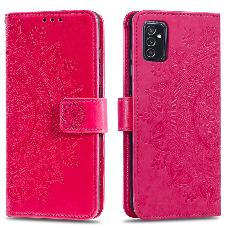 For Samsung Galaxy M52 5G Totem Flower Embossed Horizontal Flip Phone Leather Case with Holder & Card Slots & Wallet