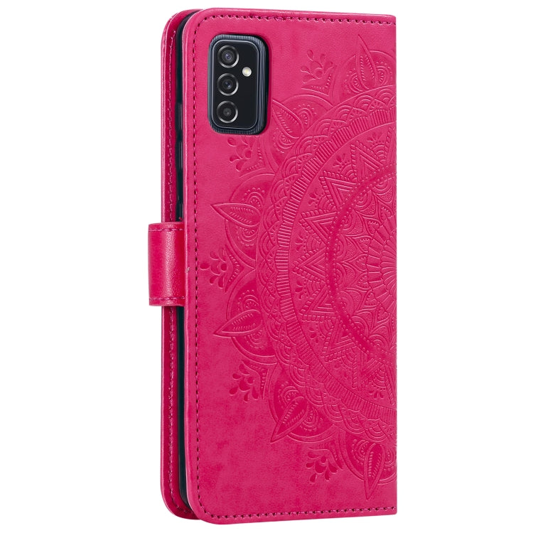 For Samsung Galaxy M52 5G Totem Flower Embossed Horizontal Flip Phone Leather Case with Holder & Card Slots & Wallet