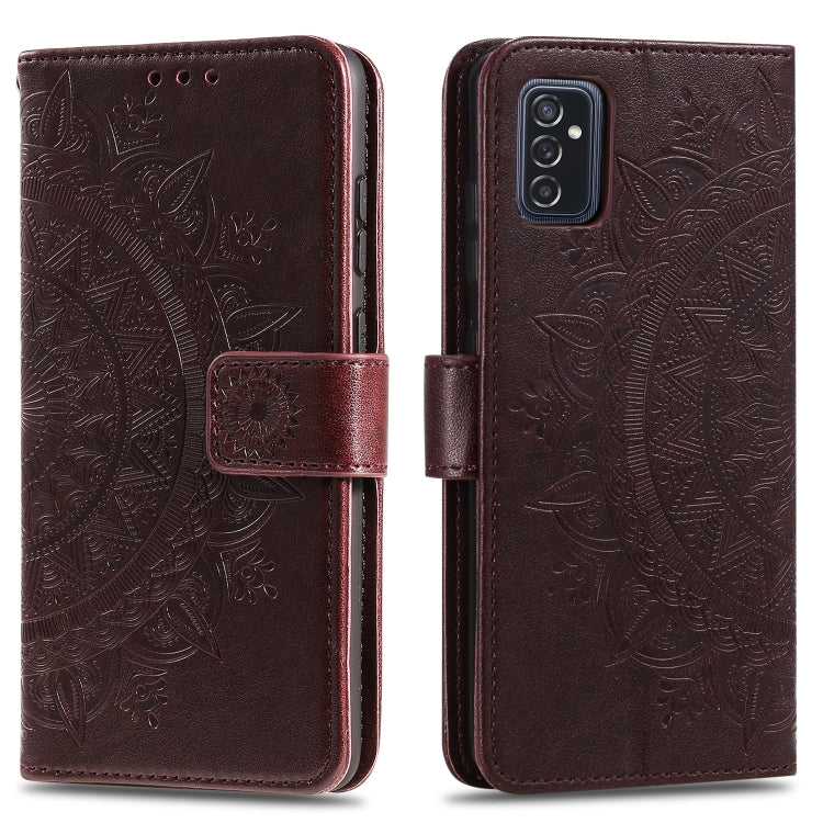 For Samsung Galaxy M52 5G Totem Flower Embossed Horizontal Flip Phone Leather Case with Holder & Card Slots & Wallet