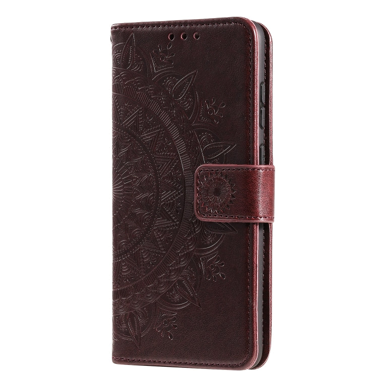 For Samsung Galaxy M52 5G Totem Flower Embossed Horizontal Flip Phone Leather Case with Holder & Card Slots & Wallet