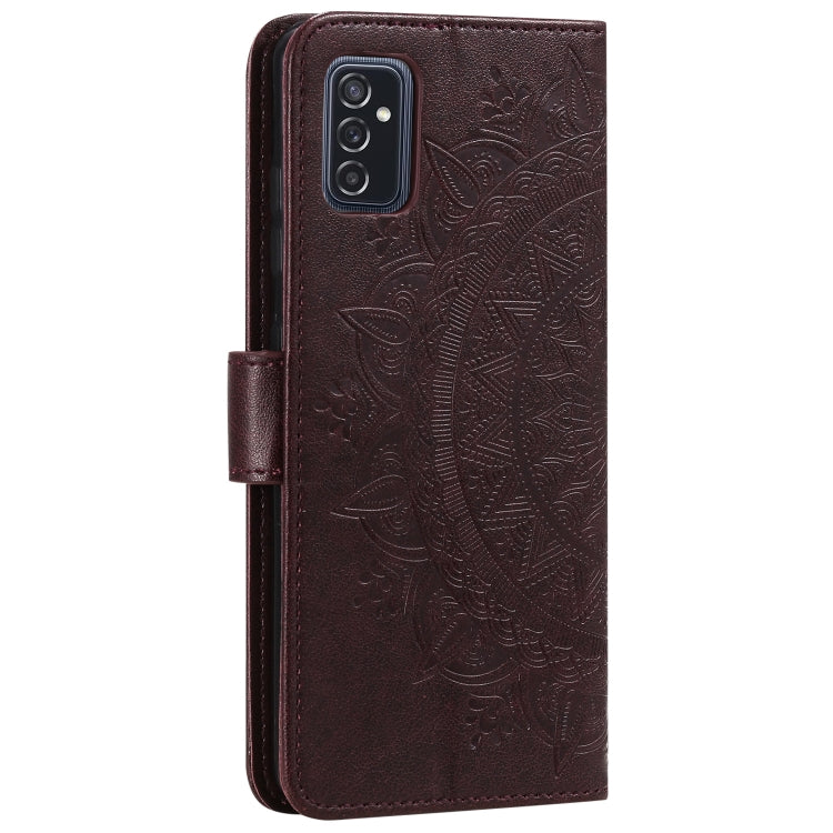 For Samsung Galaxy M52 5G Totem Flower Embossed Horizontal Flip Phone Leather Case with Holder & Card Slots & Wallet