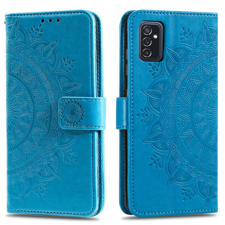 For Samsung Galaxy M52 5G Totem Flower Embossed Horizontal Flip Phone Leather Case with Holder & Card Slots & Wallet