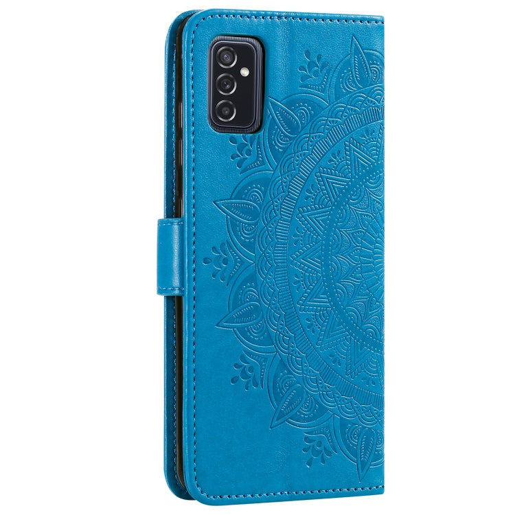 For Samsung Galaxy M52 5G Totem Flower Embossed Horizontal Flip Phone Leather Case with Holder & Card Slots & Wallet