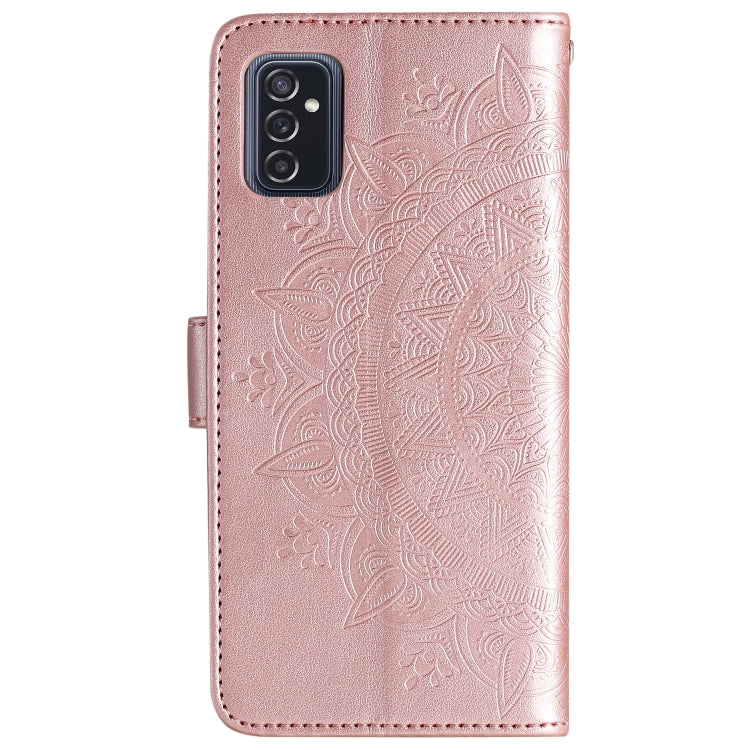For Samsung Galaxy M52 5G Totem Flower Embossed Horizontal Flip Phone Leather Case with Holder & Card Slots & Wallet