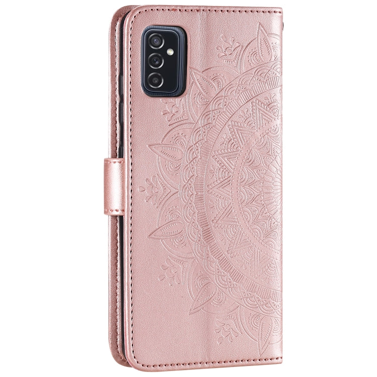 For Samsung Galaxy M52 5G Totem Flower Embossed Horizontal Flip Phone Leather Case with Holder & Card Slots & Wallet