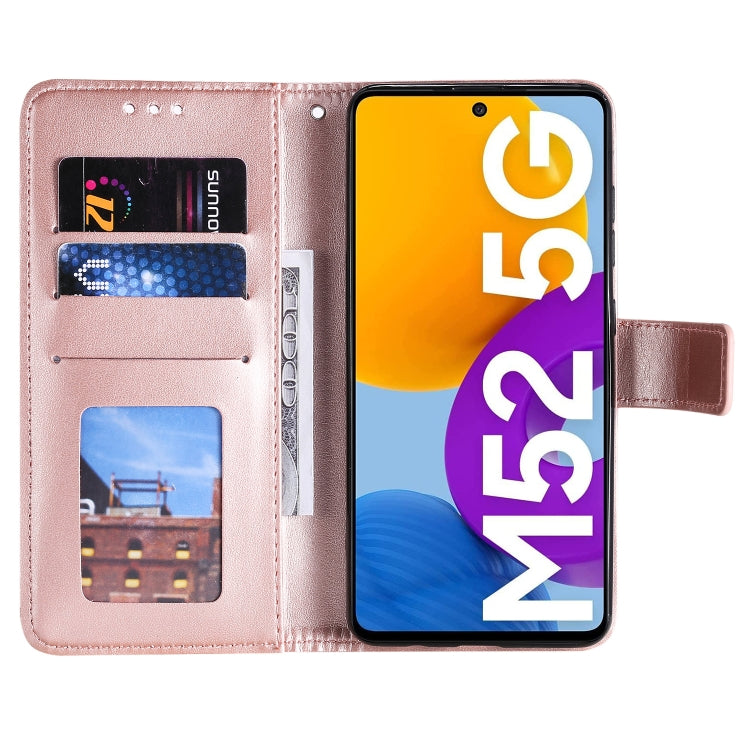 For Samsung Galaxy M52 5G Totem Flower Embossed Horizontal Flip Phone Leather Case with Holder & Card Slots & Wallet