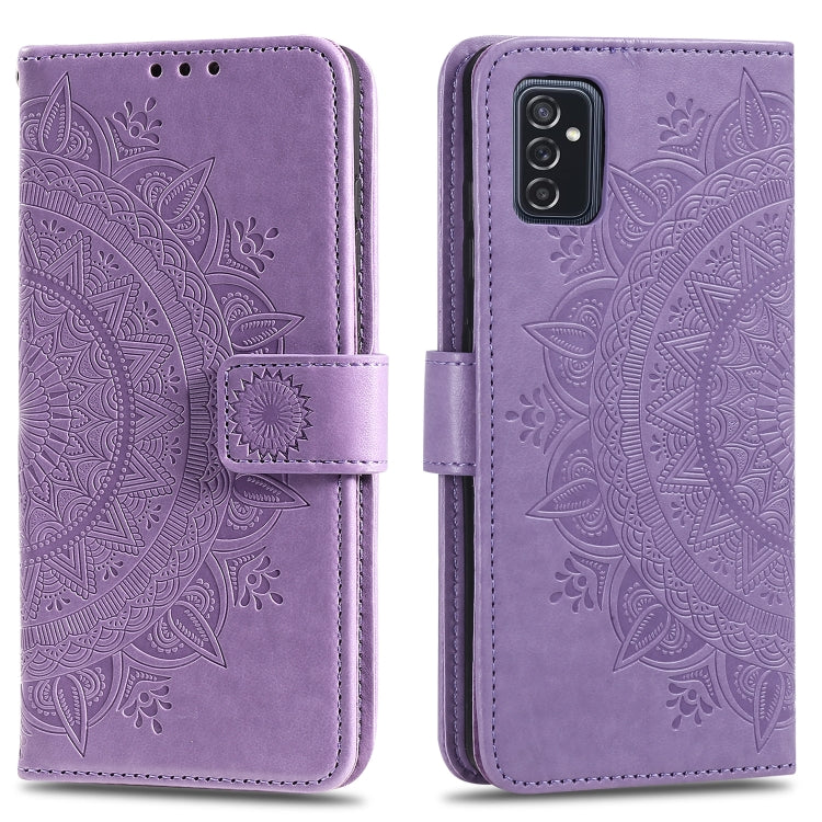 For Samsung Galaxy M52 5G Totem Flower Embossed Horizontal Flip Phone Leather Case with Holder & Card Slots & Wallet