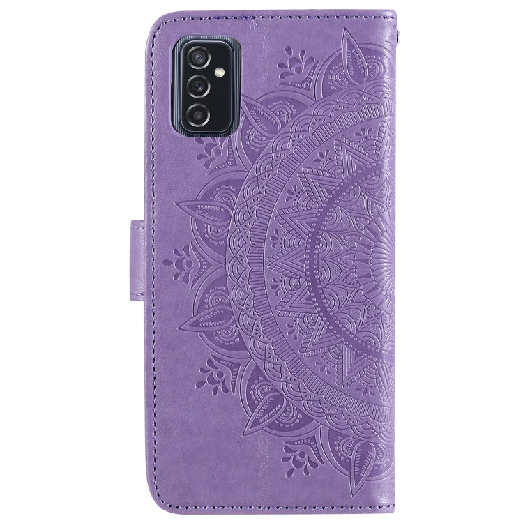 For Samsung Galaxy M52 5G Totem Flower Embossed Horizontal Flip Phone Leather Case with Holder & Card Slots & Wallet