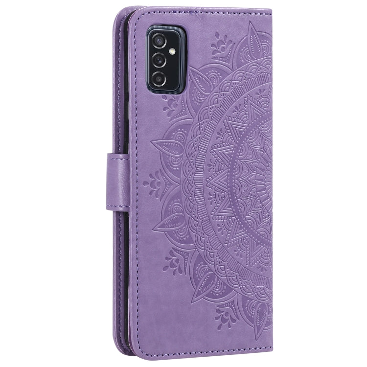 For Samsung Galaxy M52 5G Totem Flower Embossed Horizontal Flip Phone Leather Case with Holder & Card Slots & Wallet