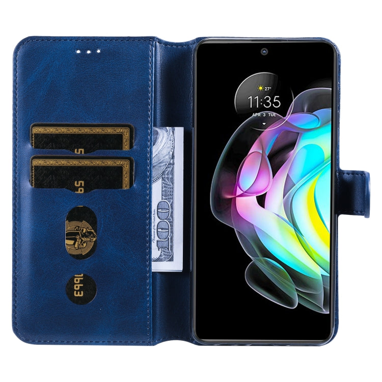 For Motorola Moto Edge 20 Classic Calf Texture Horizontal Flip Phone Leather Case