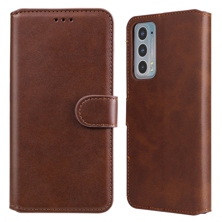 For Motorola Moto Edge 20 Classic Calf Texture Horizontal Flip Phone Leather Case