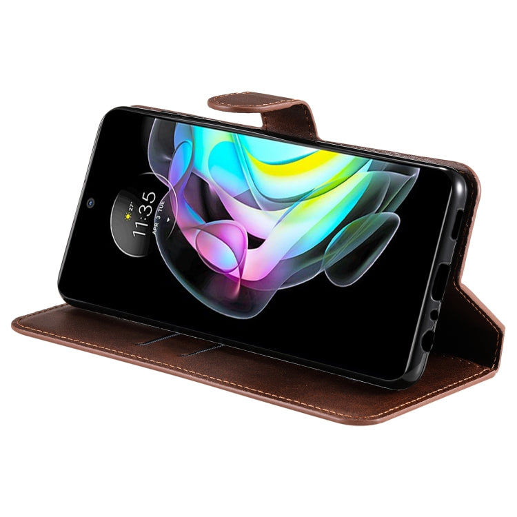 For Motorola Moto Edge 20 Classic Calf Texture Horizontal Flip Phone Leather Case