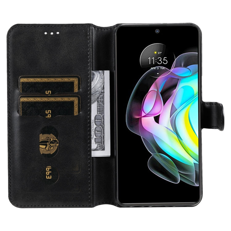 For Motorola Moto Edge 20 Classic Calf Texture Horizontal Flip Phone Leather Case