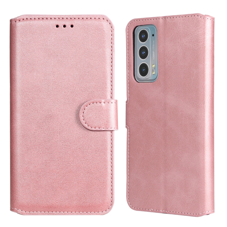 For Motorola Moto Edge 20 Classic Calf Texture Horizontal Flip Phone Leather Case