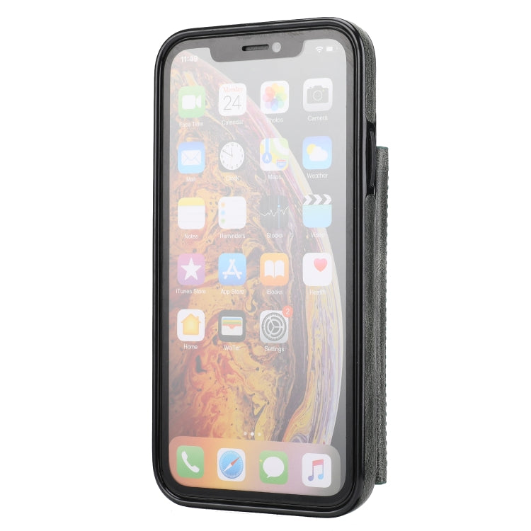 For iPhone XR Zipper Wallet Bag PU Back Cover Shockrpoof Phone Case with Holder & Card Slots & Wallet For iPhone  XR