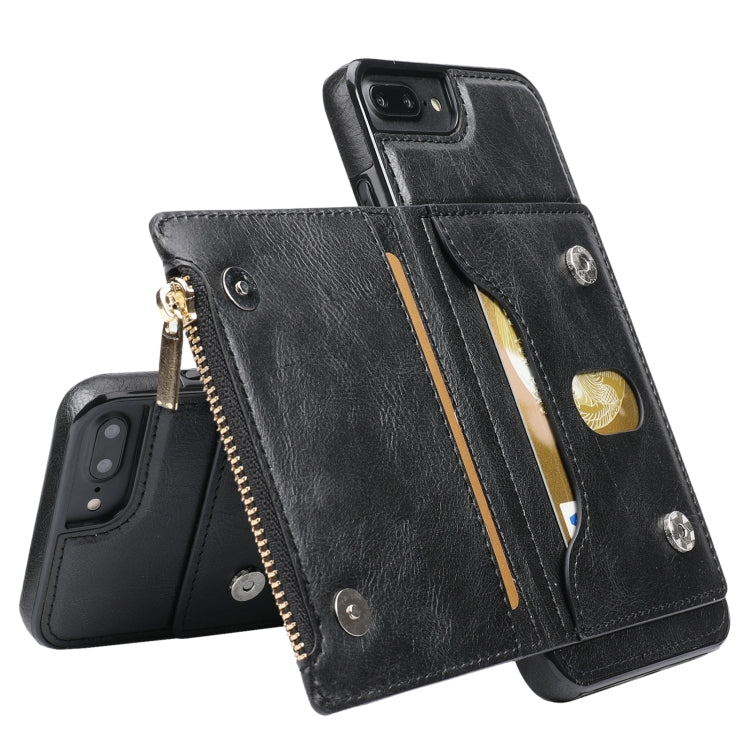 Zipper Wallet Bag PU Back Cover Shockrpoof Phone Case with Holder & Card Slots & Wallet For iPhone  7 Plus / 8 Plus