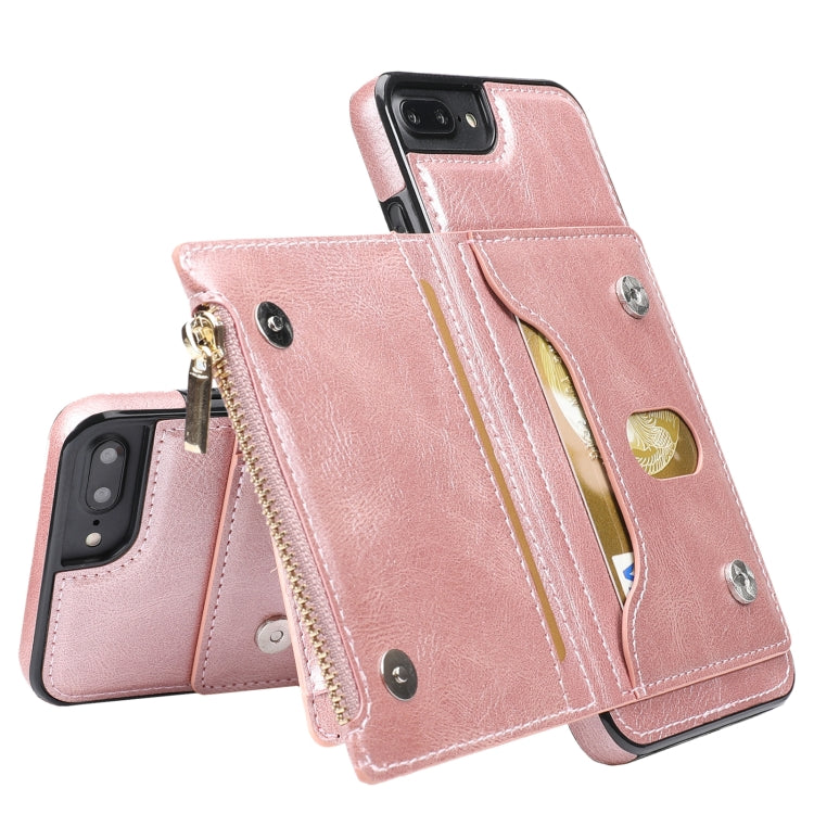 Zipper Wallet Bag PU Back Cover Shockrpoof Phone Case with Holder & Card Slots & Wallet For iPhone  7 Plus / 8 Plus
