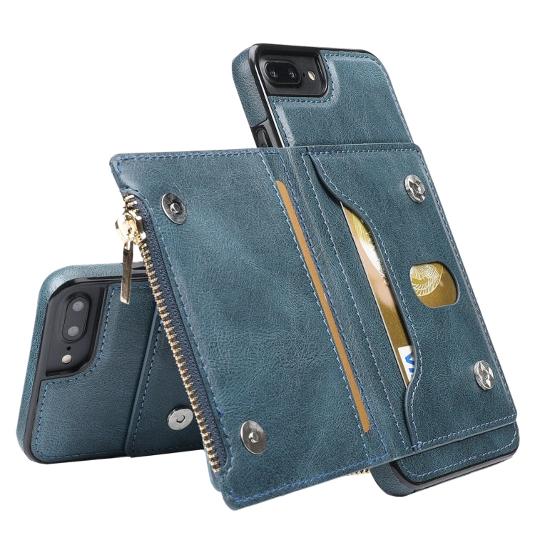 Zipper Wallet Bag PU Back Cover Shockrpoof Phone Case with Holder & Card Slots & Wallet For iPhone  7 Plus / 8 Plus